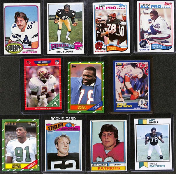 Lot of (31) 1973-2007 Football Linemen (Offense & Defense) Rookie Cards w. 1982 Topps Lawrence Taylor 