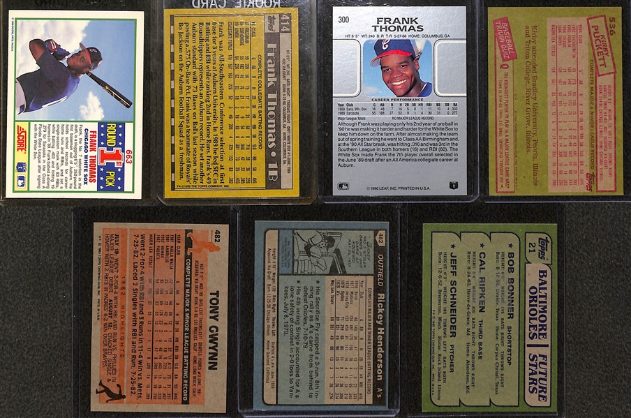 Lot of (28) 1978-1990 Baseball Rookie Cards w. 1980 Topps Rickey Henderson