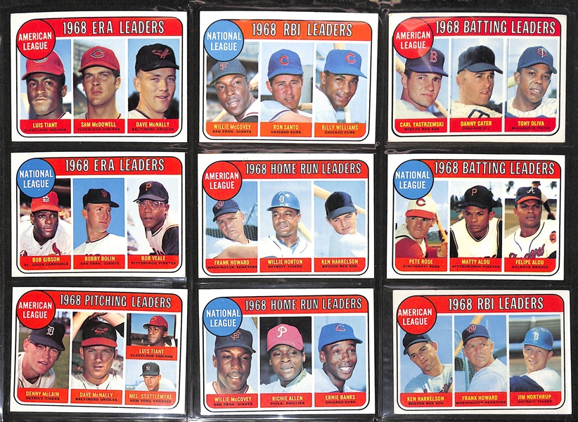 Lot of (250+) 1969 Topps Baseball Cards w. Johnny Bench (2nd year) & Willie Mays