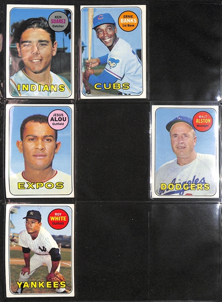 Lot of (250+) 1969 Topps Baseball Cards w. Johnny Bench (2nd year) & Willie Mays