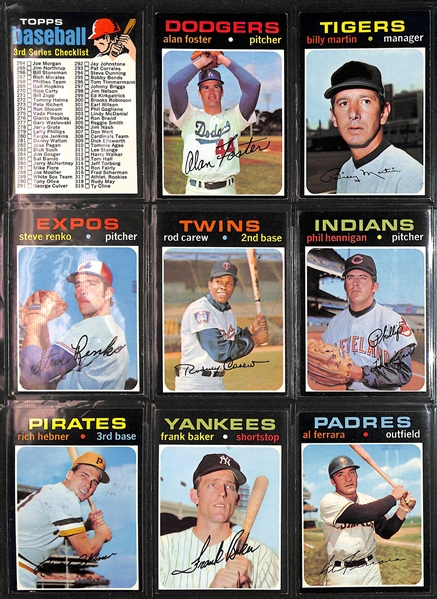 Lot of (300+) 1971 Topps Baseball Cards w. Thurman Munson (2nd Year)