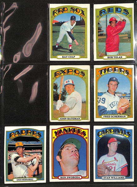 Lot of (150+) 1972 Topps Baseball Cards w. Hank Aaron