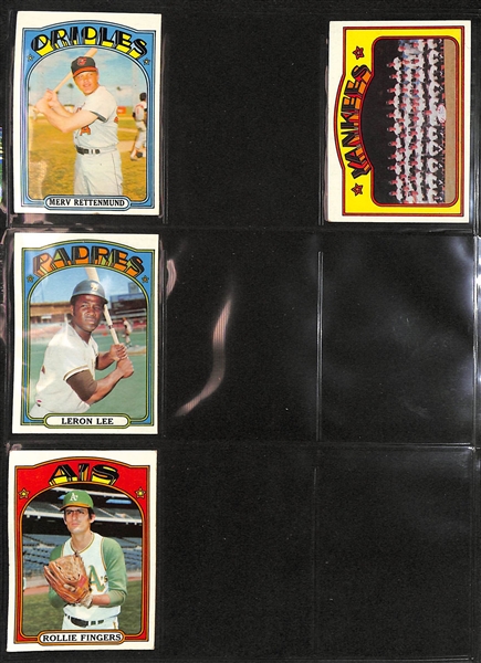 Lot of (150+) 1972 Topps Baseball Cards w. Hank Aaron