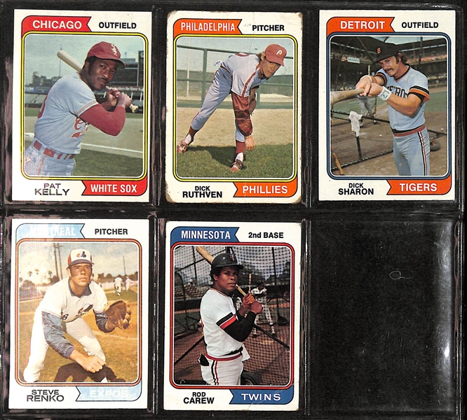 Lot of (250+) 1973 & 1974 Topps Baseball Cards w. 1973 Willie Mays & 1974 Hank Aaron