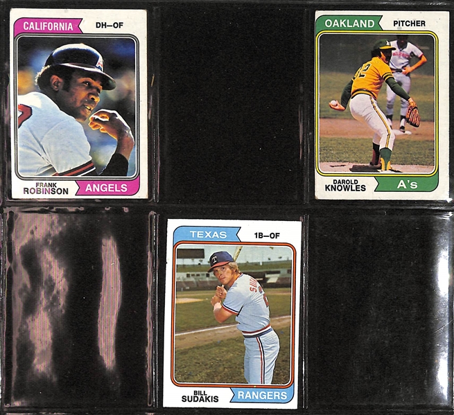 Lot of (250+) 1973 & 1974 Topps Baseball Cards w. 1973 Willie Mays & 1974 Hank Aaron