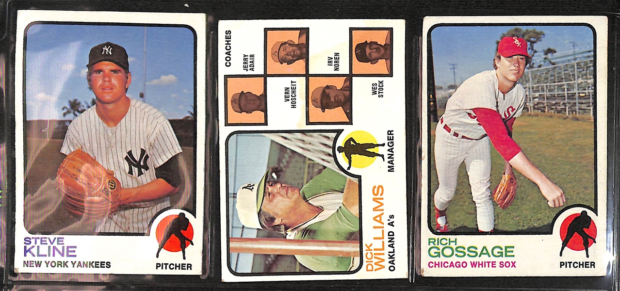 Lot of (250+) 1973 & 1974 Topps Baseball Cards w. 1973 Willie Mays & 1974 Hank Aaron