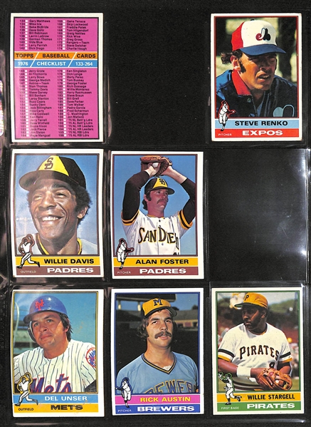 Lot of (300+) 1976 Topps Baseball Cards w. Hank Aaron