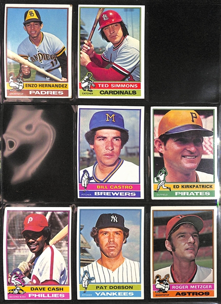 Lot of (300+) 1976 Topps Baseball Cards w. Hank Aaron