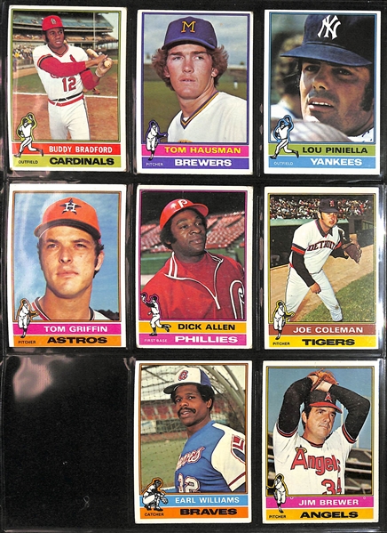 Lot of (300+) 1976 Topps Baseball Cards w. Hank Aaron