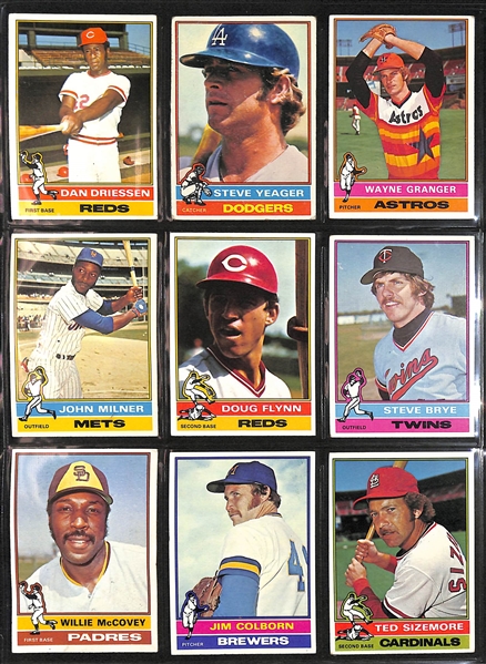 Lot of (300+) 1976 Topps Baseball Cards w. Hank Aaron