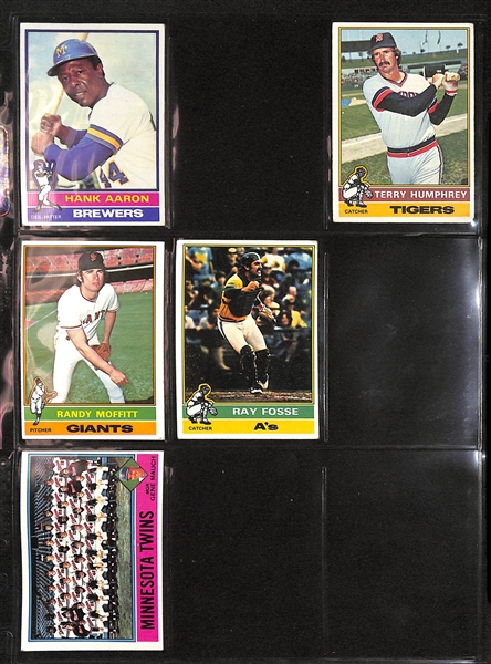 Lot of (300+) 1976 Topps Baseball Cards w. Hank Aaron