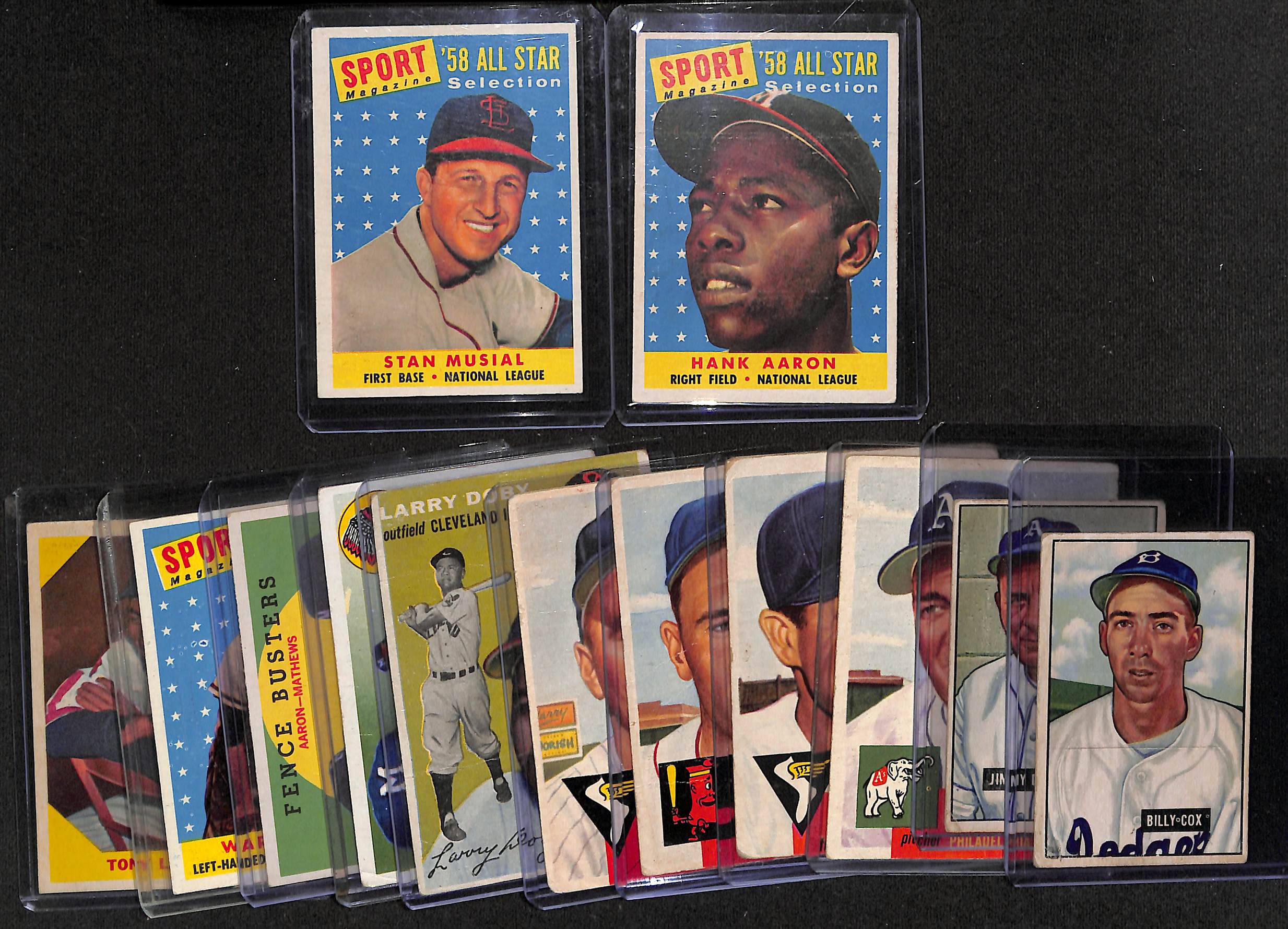 Lot Detail - Lot of (13) 1951-1960 Baseball Cards w. 1958 Topps Hank ...