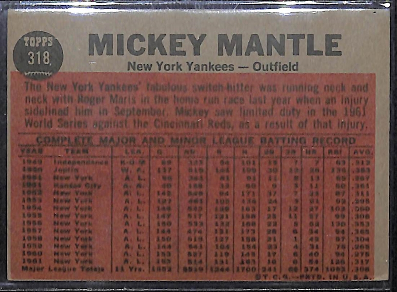 Lot of (11) 1962-1971 Topps Baseball Cards w. 1962 Mickey Mantle Switch Hitter #318