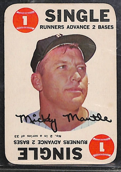  Lot of (16) 1968 Topps Game Cards w. Mickey Mantle, (8) 1969 Deckle Edge Cards, & (3) 1971 Kellogg's 3-D Cards