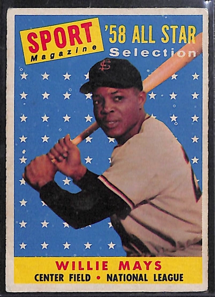 Lot of (4) Topps Willie Mays Cards - 1958 AS, 1965, 1967, & 1973