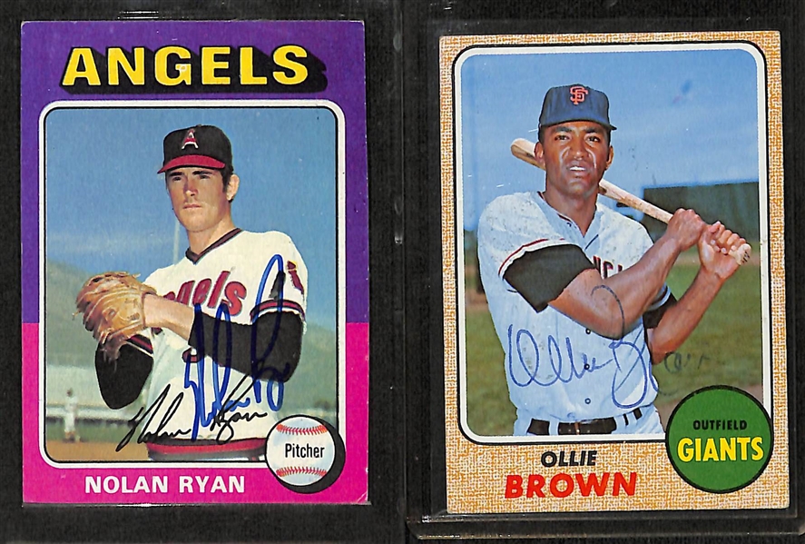 1975 Topps Nolan Ryan Autograph Card & 1968 Ollie Brown Autographed Card - JSA Auction Letter