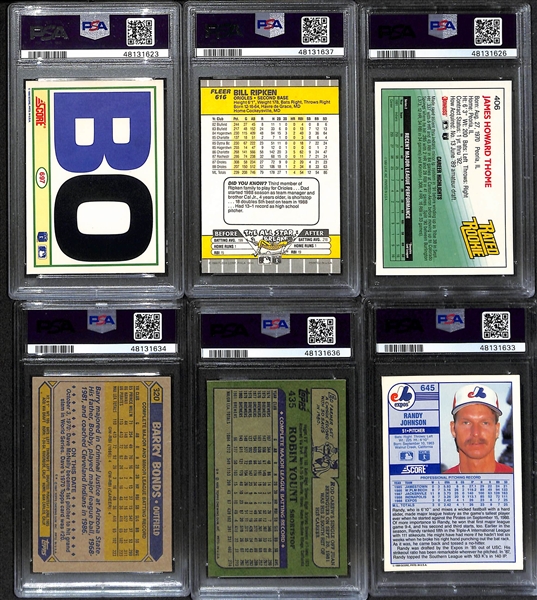 Lot of (20) PSA Graded Stars & Rookies from 1981-2000 w. 1989 Score Randy Johnson PSA 10