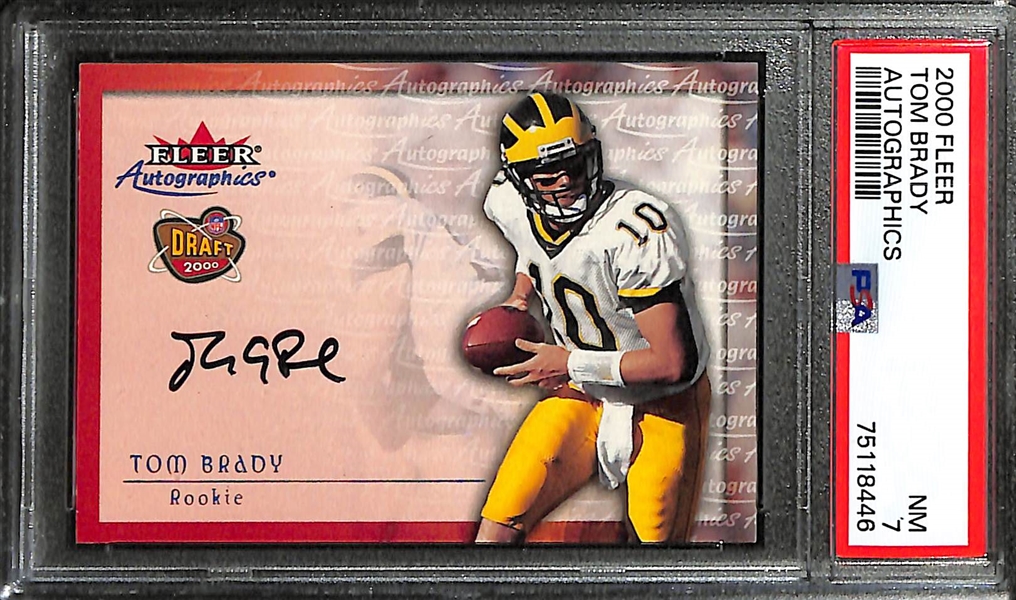 2000 Fleer Tom Brady Autographics Graded PSA 7