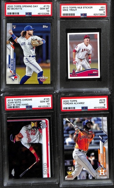 Lot of (11) Raw & (9) PSA Graded 1980-2020 Baseball Cards - Stars & Rookies Throughout w. 2020 Topps Opening Day Bo Bichette PSA 10