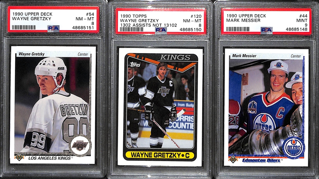 Lot of (200+) 1979-80 Topps Hockey Cards & PSA Graded 1990 Hockey Cards w. 1990 UD Wayne Gretzky PSA 8