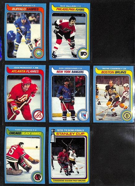 Lot of (200+) 1979-80 Topps Hockey Cards & PSA Graded 1990 Hockey Cards w. 1990 UD Wayne Gretzky PSA 8