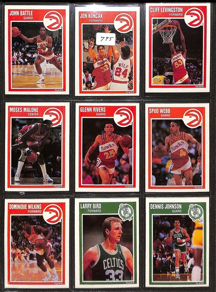 1989 Fleer Basketball Complete Set w. Stickers & Group of (600+) 1972-1992 Basketball Cards w. 1990 Fleer All-Stars Michael Jordan PSA 8