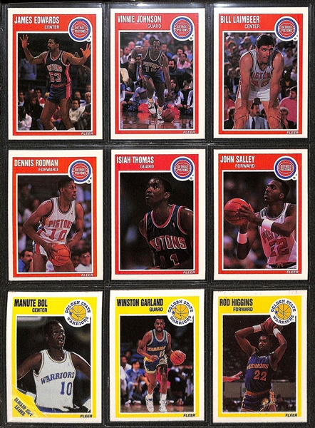 1989 Fleer Basketball Complete Set w. Stickers & Group of (600+) 1972-1992 Basketball Cards w. 1990 Fleer All-Stars Michael Jordan PSA 8