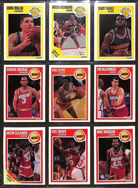 1989 Fleer Basketball Complete Set w. Stickers & Group of (600+) 1972-1992 Basketball Cards w. 1990 Fleer All-Stars Michael Jordan PSA 8