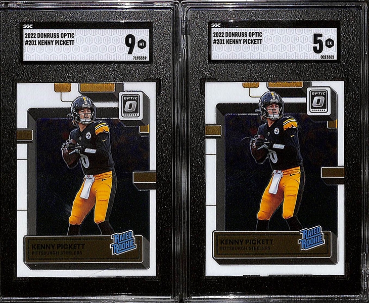 Lot of (6) Graded Brock Purdy and Kenny Pickett Football Cards w. 2022 Optic Rated Rookie SGC 9.5s