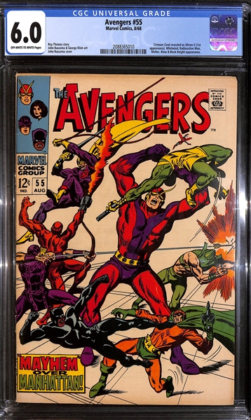 Lot of (6) Graded Comics Lot w. 1968 Marvel Avengers # 55 Graded CGC 6.0 