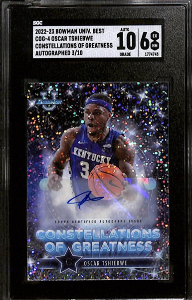 Lot of (4) SGC Graded 2022-23 Bowman University Best Basketball Autographs w. Nick Smith Jr. Blue Refractor SGC 9.5/10 Auto