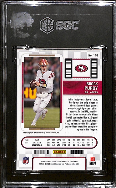 2022 Contenders Optic Brock Purdy Rookie Autograph  Graded SGC 9.5 (10 Auto Grade)