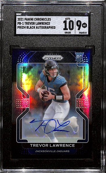 2021 Chronicles Prizm Black Trevor Lawrence Silver Autograph Rookie Graded SGC 9 (10 Auto Graded)