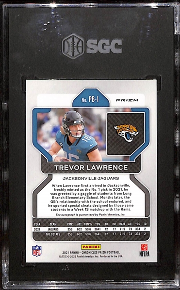 2021 Chronicles Prizm Black Trevor Lawrence Silver Autograph Rookie Graded SGC 9 (10 Auto Graded)