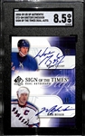 2008-09 Upper Deck SP Authentic Wayne Gretzky & Mark Messier Dual Autograph Sign of the Times Card Graded SGC 8.5 