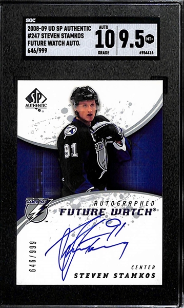 2008-09 Upper Deck SP Authentic Steven Stamkos Future Watch Autograph Rookie #ed 646/999 Graded SGC 9.5 (Auto Grade 10)