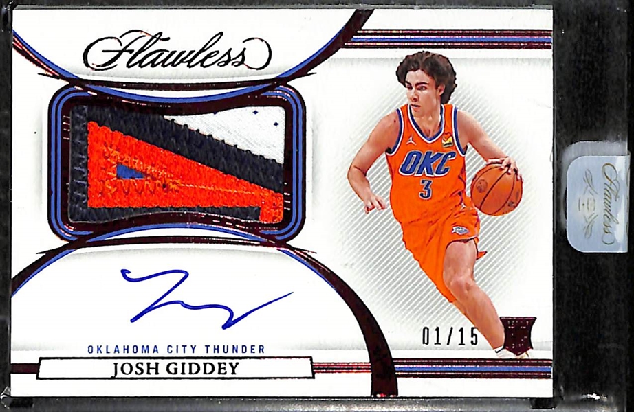 2021-22 Panini Flawless Josh Giddey Rookie Patch Autograph Ruby Card (#/15)