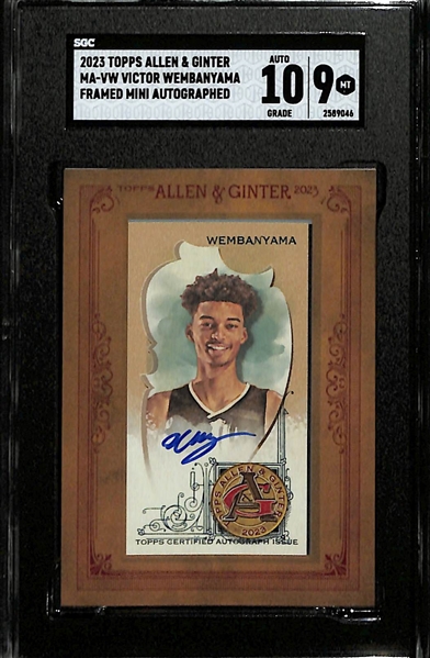 2023 Topps Allen & Ginter Victor Wembanyama Autographed Rookie Mini Card Graded SGC 9 (10 Auto Grade) - The Top Rookie in the NBA!