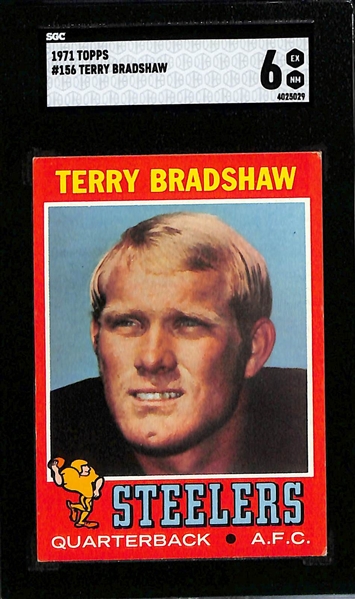 1971 Topps Terry Bradshaw Rookie Card #156 Graded SGC 6