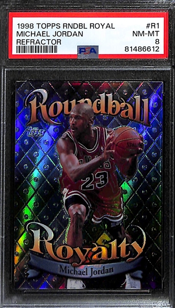 1998-99 Topps Michael Jordan Roundball Royalty Refractor #R1 Graded PSA 8