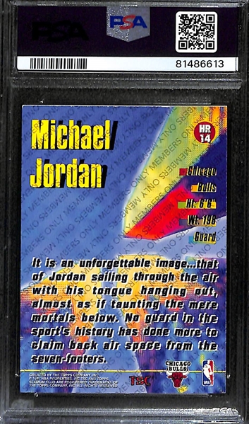 1996-97 Stadium Club Michael Jordan High Risers Members Only Insert Graded PSA 8