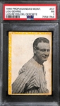 Rarely Seen 1946-47 Lou Gehrig Cuban Baseball Card Propaganda Montiel Reyes Deporte Graded PSA 1