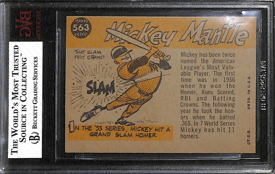 Pack Fresh 1960 Topps Mickey Mantle All-Star #563 (Graded BVG 8 NM-MT)