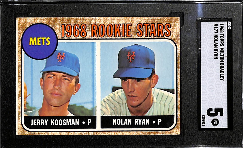 1968 Topps (Milton Bradley Version) Nolan Ryan Rookie Card Graded SGC 5