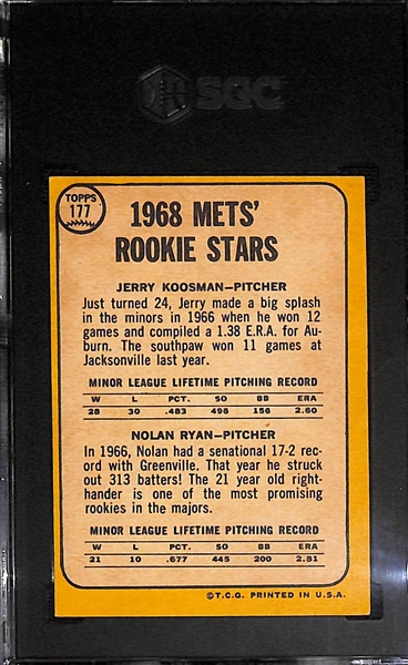 1968 Topps (Milton Bradley Version) Nolan Ryan Rookie Card Graded SGC 5