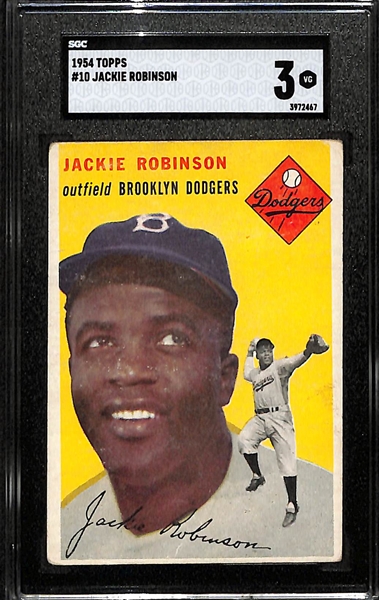 1954 Topps Jackie Robinson #10 Graded SGC 3