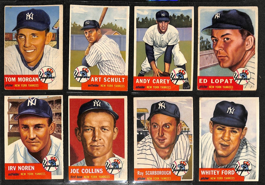 Lot of (200+) 1953 Topps Baseball Cards w. Roy Campanella & Whitey Ford