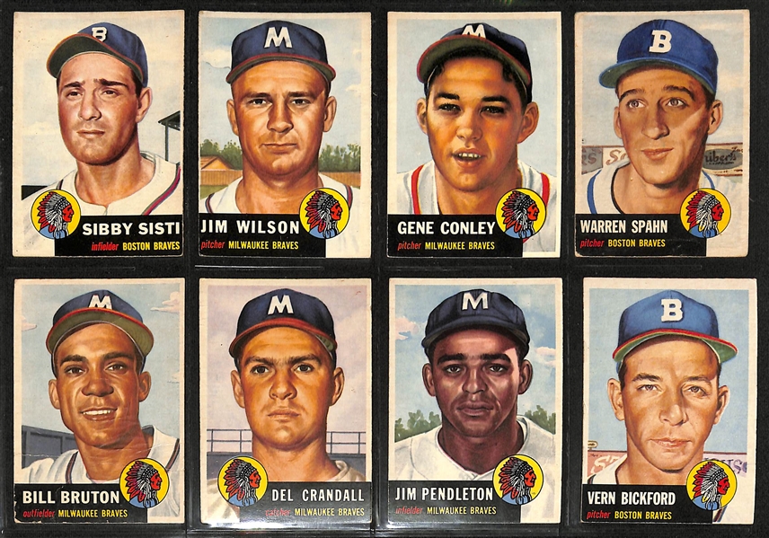 Lot of (200+) 1953 Topps Baseball Cards w. Roy Campanella & Whitey Ford