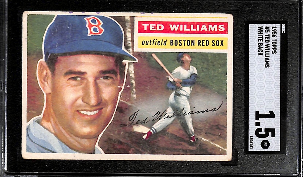 1956 Topps Ted Williams White Back #5 Graded PSA 1.5 