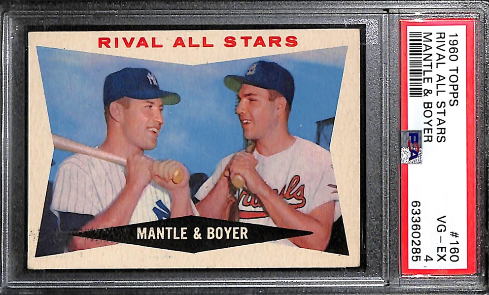 1960 Topps Mickey Mantle & Ken Boyer Rival All Stars #160 Graded PSA 4